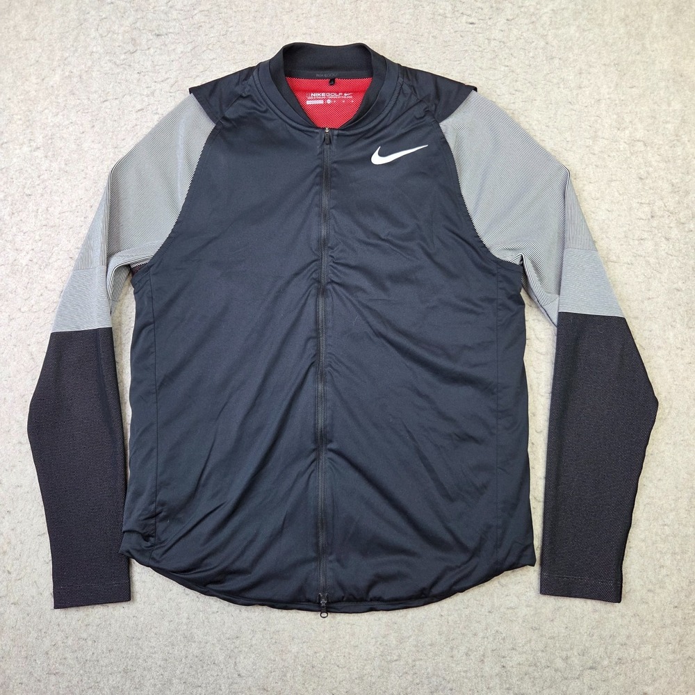 Nike Zoned AeroLayer Men's Golf Jacket 833328-010 Black Size M Performance Zip